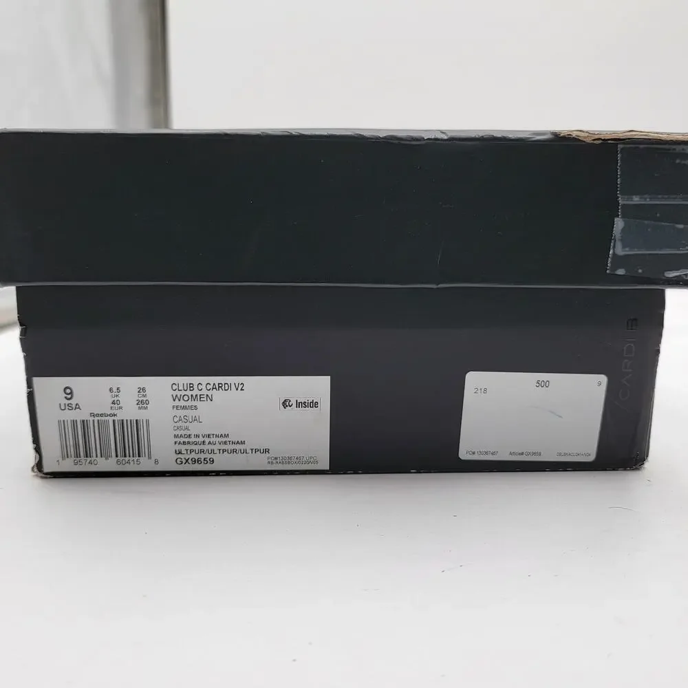 Cardi B x Reebok Wmns Club C V2 'Ultima Purple' Sz 9 GX9659 - Picture 10 of 10